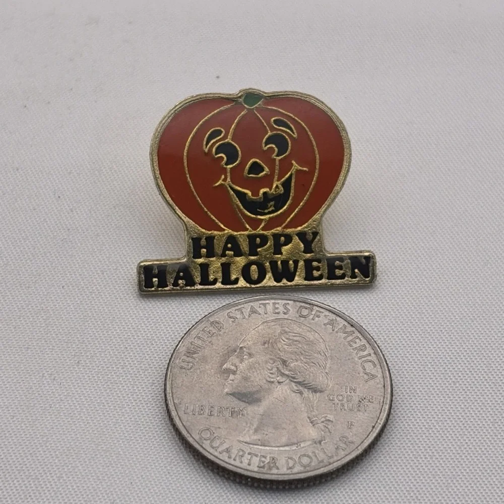 Happy‎ Halloween Jack O Lantern Pumpkin Cute Lapel Hat Pin